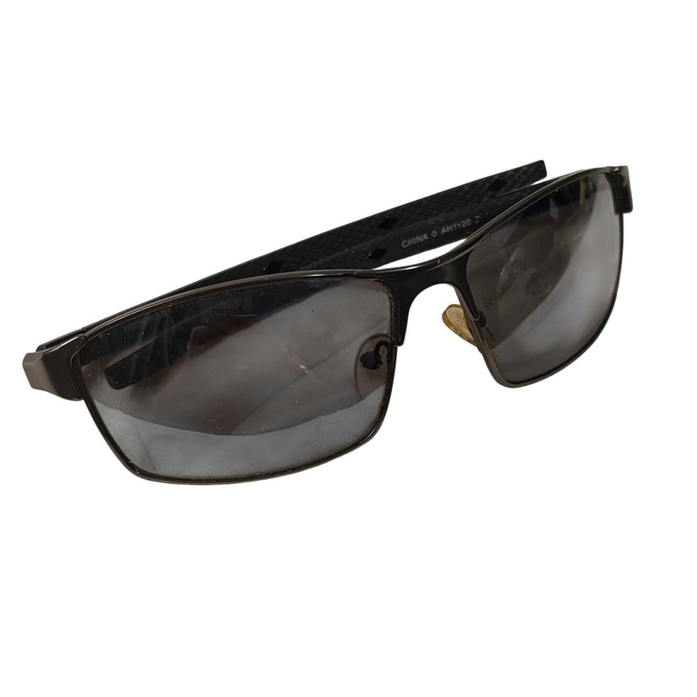 Ironman AH1120 Mens Sport Sunglasses Gunmetal Rectangular Semi-Rimless Black